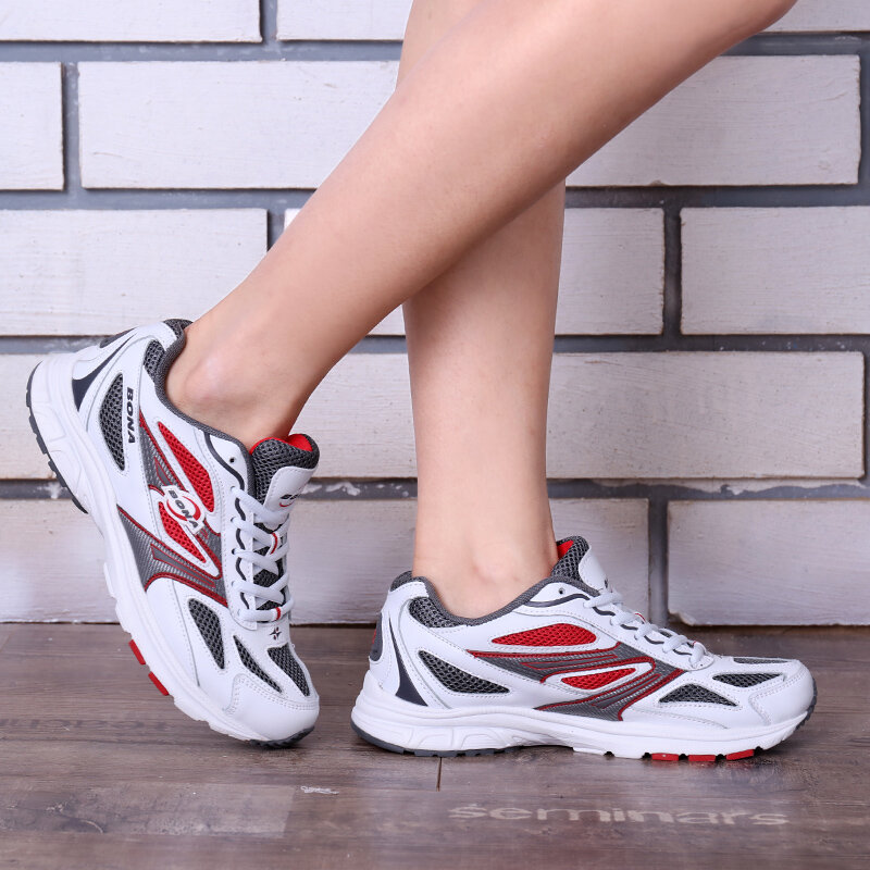 BONA คลาสสิกใหม่สไตล์รองเท้าสตรี Running Breathable ด้านบนกลางแจ้งวิ่งกีฬารองเท้าสบายๆรองเท้าผ้าใบสตรี
