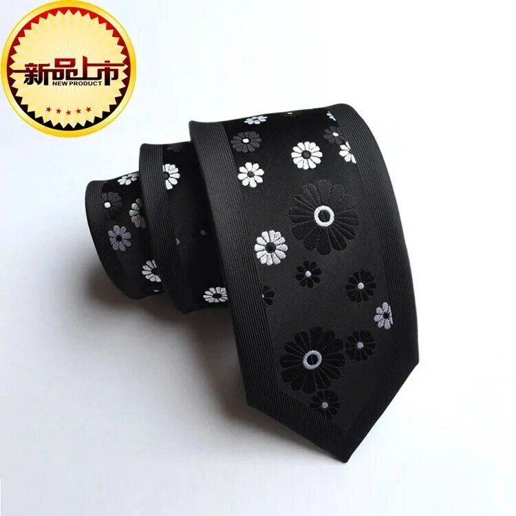 New Arrival męskie krawaty 6cm Skinny krawat jedwabny dorywczo moda brytyjski ślub wąski krawat prezenty dla mężczyzn