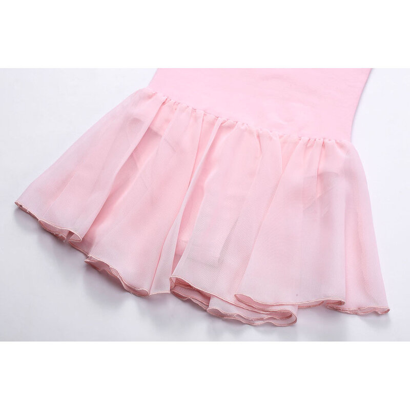 Vestido rosa ballet para meninas, collant infantil, bailarina tutu, trajes de dança
