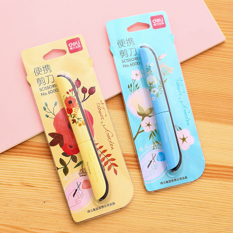 Crafting Flower Portable Scissors Paper-Cutting Safety Folding Scissors For Kids School Stationery Hand Cut Supplies