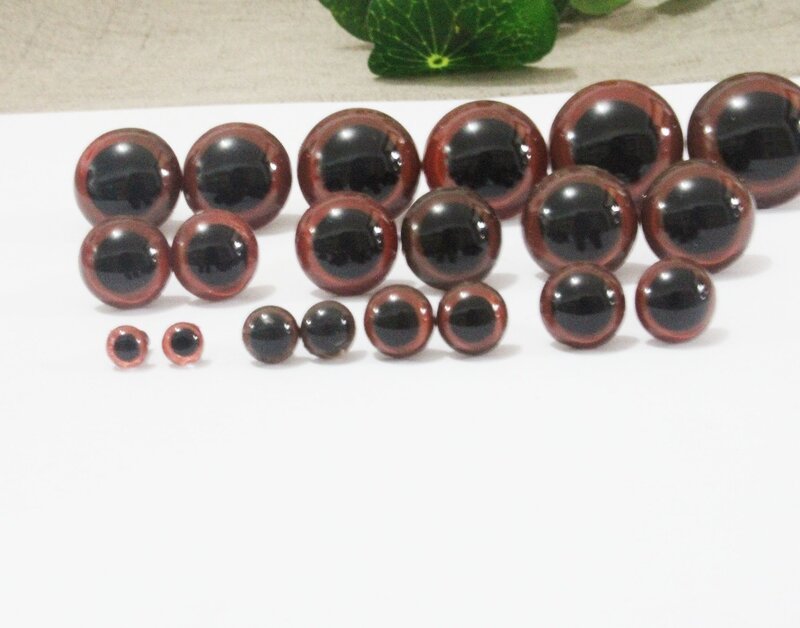 10pairs/lot  6mm-50mm round plastic safety brown toy eyes with washer for doll plush doll--size option