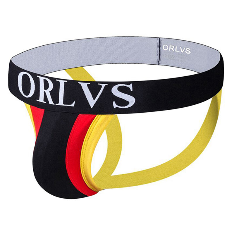 ORLVS メンズパンティーセクシーな男性の下着の男性ブリーフゲイスリップオムコットンパンツ Tバックストリングタンガペニスポーチ