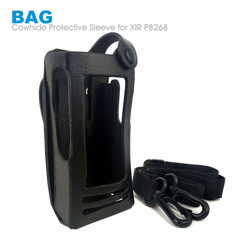 Capa de couro de vaca para celular, bolsa de proteção para motorola xir p8s8 p8260 walkie talkie de duas vias rádio