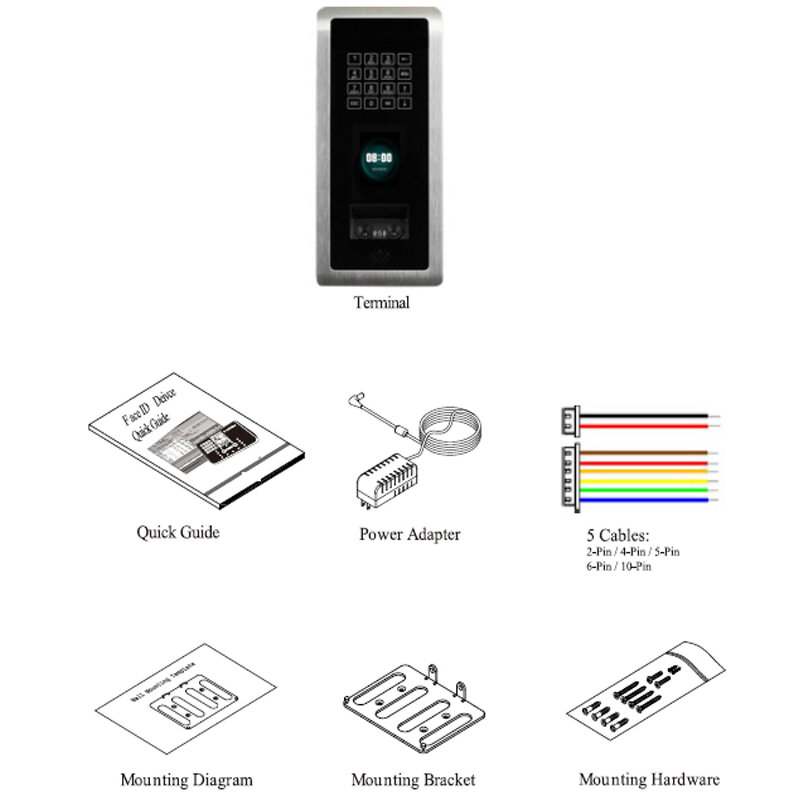 FA600 Series Nhận Dạng Khuôn Mặt Nhà Ga Với 1K Thành Viên Cho Mặt Liên Quan Kiểm Định & 10K Thành Viên Cho Thẻ RFID, chụp Ảnh, ID & Pin