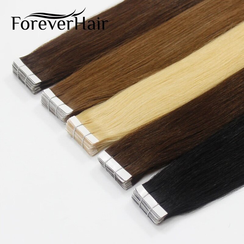 Forever hair-fita adesiva para extensão de cabelo remy, fita para aplique de cabelo humano, 2.0g/peça, 14 polegadas