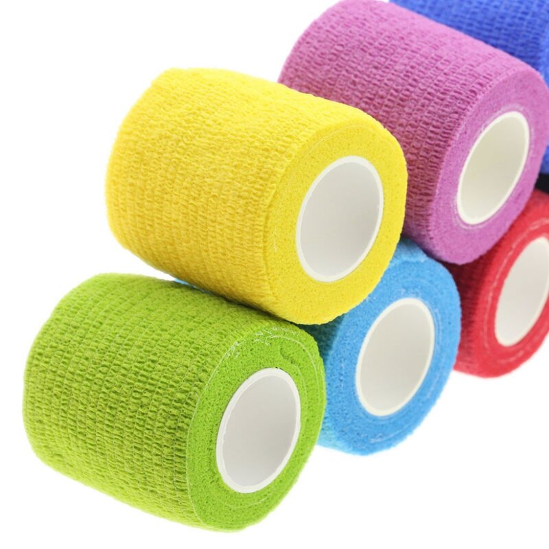 5cm x 4.5m auto-adesivo elástico bandagem médica kit de primeiros socorros fita colorida não-tecido de cuidados de saúde cintas suporta