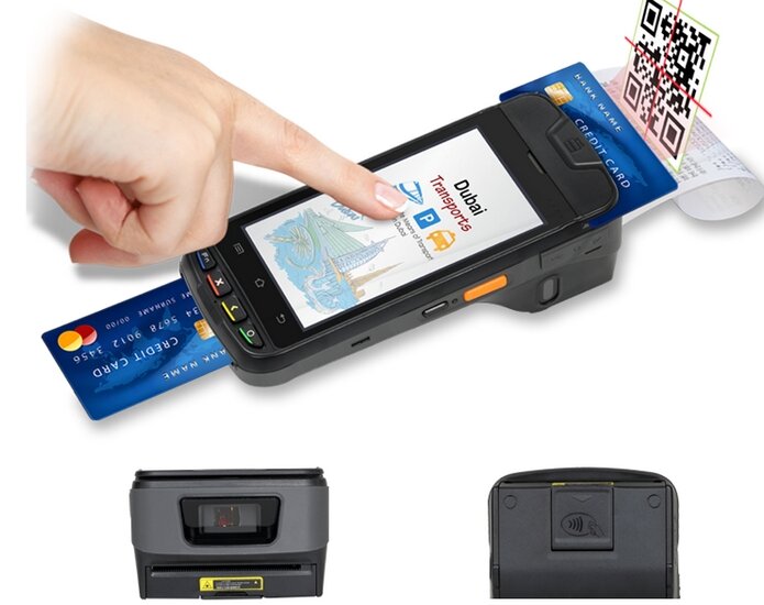 Scanner de codes-barres emv, lecteur de cartes NFC IC, lecteur de cartes intelligentes, terminal de point de vente portable android