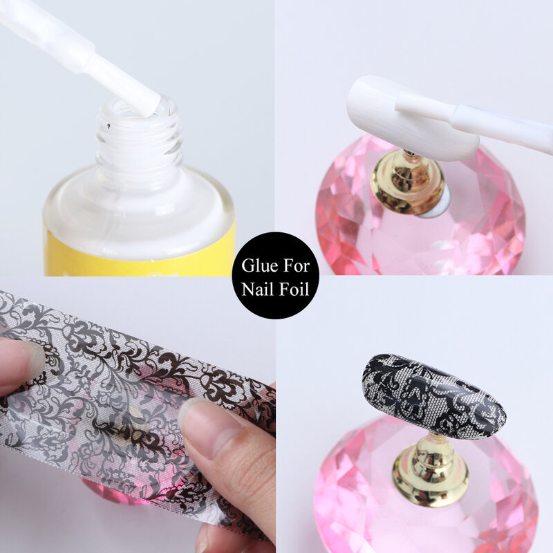 15ml Lem Kuku Untuk Transfer Foils Tips Berbintang Kertas Stiker Perekat Gel Varnish DIY Nail Art Foil Lem manikur Alat LY1008