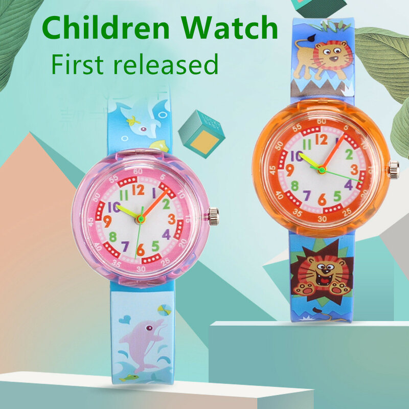 Повседневные детские часы карамельные разноцветные Мультяшные часы с животными для студентов для девочек и мальчиков часы маленькие милые детские часы для свежей сестры