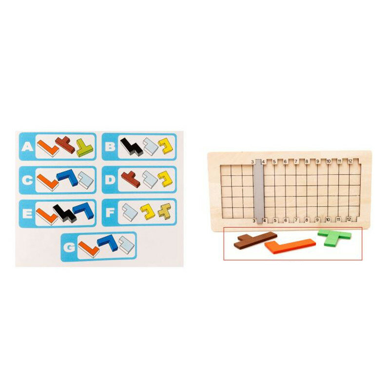 Juego Tangram de madera colorido para niños, rompecabezas para bebés, juguetes educativos tempranos, regalo para niños