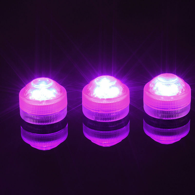 20pcs 3LEDs Super Bright sommergibile impermeabile Mini LED Tea Light Candle Lights per la decorazione della festa nuziale sotto le luci del vaso