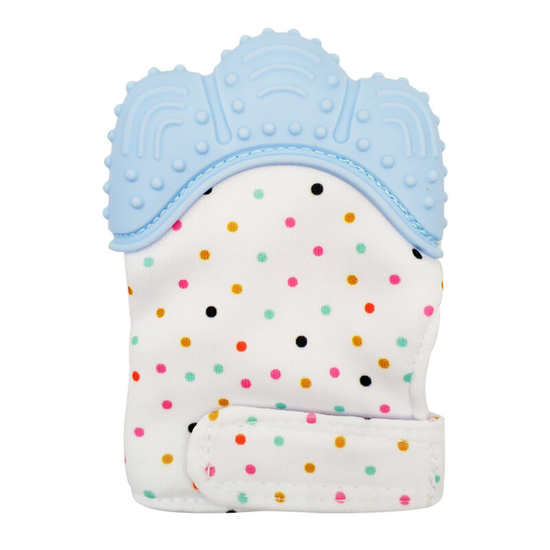 Manoplas de silicona para bebés guantes de dentición guantes de caramelo envoltorio de sonido Teethers regalos de juguete guantes de lactancia para recién nacidos mordedor dedos para chupar