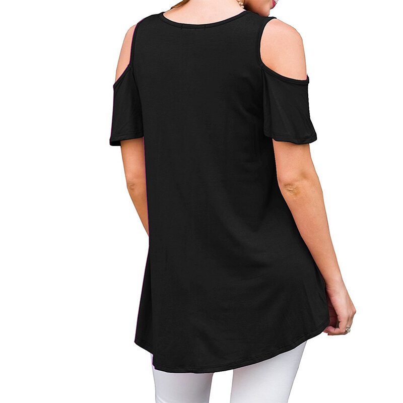 2019 letnia szyfonowa bluzka damska z krótkim rękawem czarna damska biurowa, damska koszula Plus rozmiar bluzka do pracy Plus rozmiar Casul odzież damska