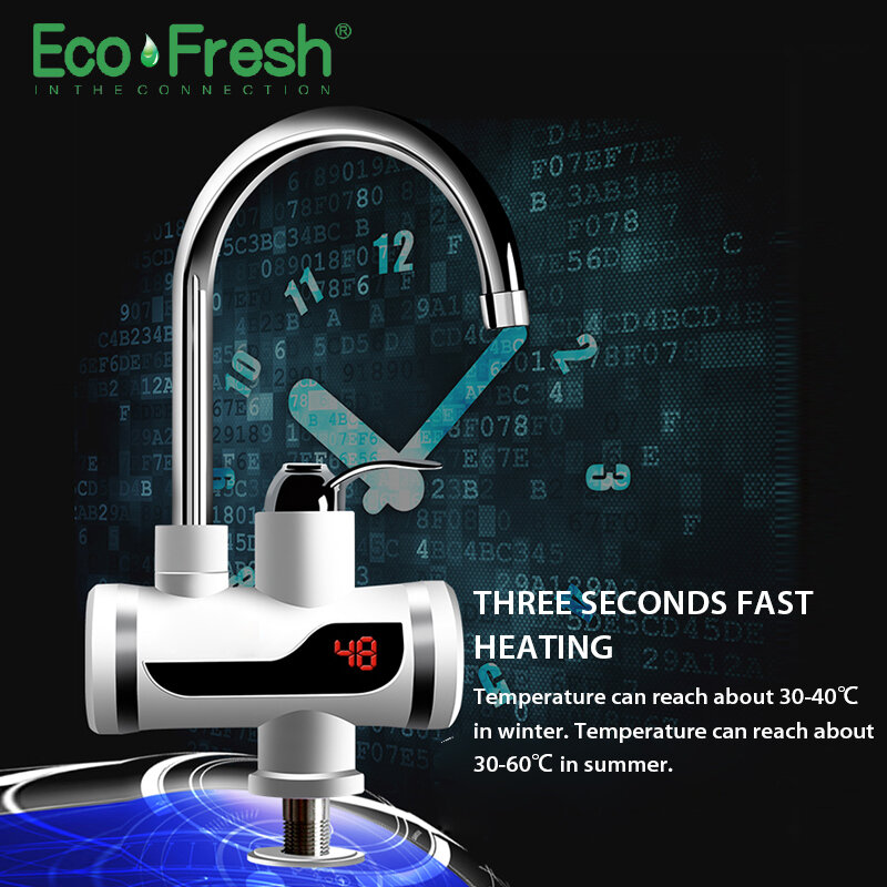 Ecofresh ไฟฟ้าก๊อกน้ำเครื่องทำน้ำอุ่นก๊อกน้ำเครื่องทำน้ำอุ่นเครื่องทำความร้อนก๊อกน้ำเครื่องทำน้ำอุ่น Tankless เครื่องทำน้ำอุ่นทันที
