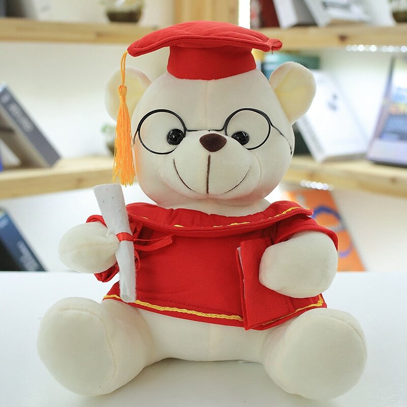 1pc 18/23cm bonito dr. urso de pelúcia brinquedo recheado macio kawaii teddy bear animal bonecas presentes graduação para crianças meninas