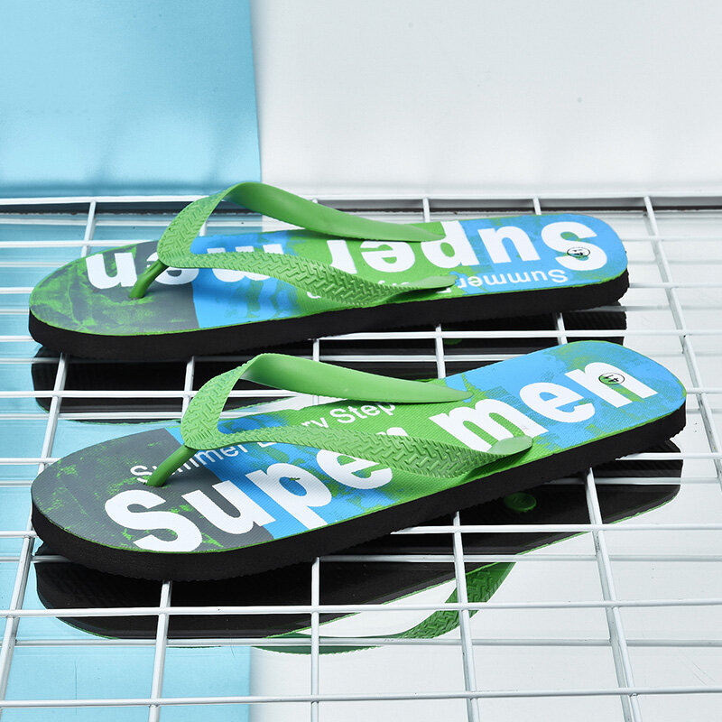Heidsy 2019 Chanclas de verano para hombres nuevas sandalias de moda para hombre cómodas Zapatillas al aire libre azul ligero chanclas Zapatillas