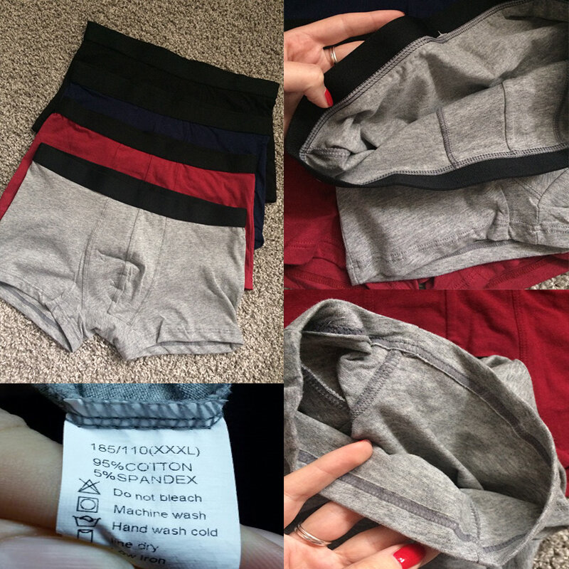 New Lot Men Underwear Boxers Cotton Shorts Underpants Man Sexy Lingerie Breathable Panties 3XL 4XL 5XL