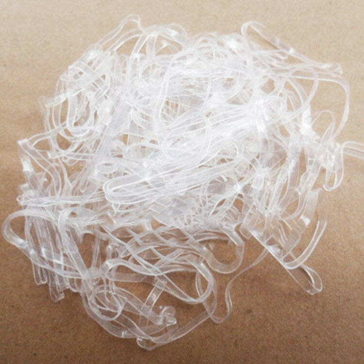 100PCS/Lot Flexibility High Quality Transparent Rubber Band Elastic Bands Rubber Hair Band Ring Women Girls Hair Tie Rope
