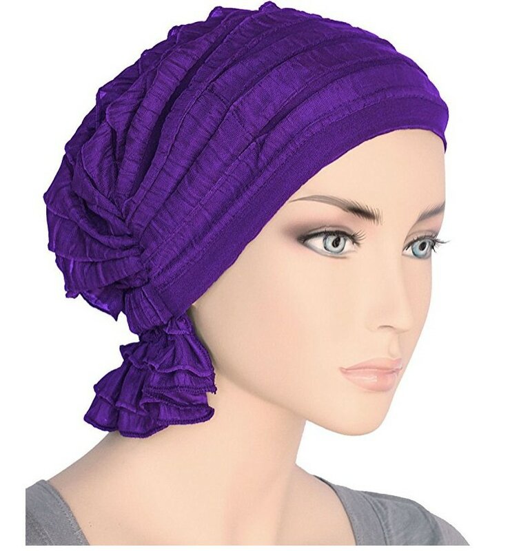 Topi Turban Syifon Wanita Hijab Muslim Topi Hiasan Kepala Topi Pembungkus Kepala Kanker Kemoterapi Chemo Beanies Aksesoris Penutup Rambut