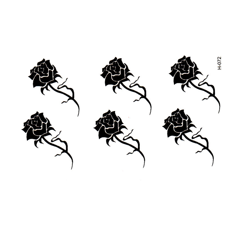 Tatouages temporaires imperméables rose noire, manches de tatouage à paillettes, maquillage xha tatouage henné