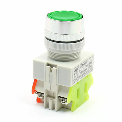 Panel Mounted Green Button Momentaneo DPST NO + NC Push Button Switch 660 V 10A