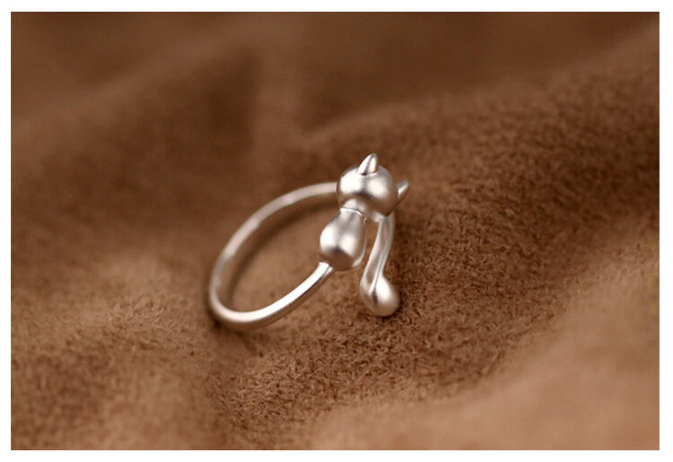 Женское кольцо в виде кошки, серебристое Открытое кольцо, ювелирное изделие для вечерние ринки, подарок на день рождения, 2019