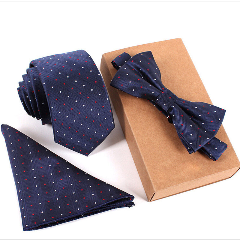 Rbodom gravatas masculinas, gravatas finas, ponto floral, 6cm, azul, bolso com laço, para festa de casamento, sem caixa