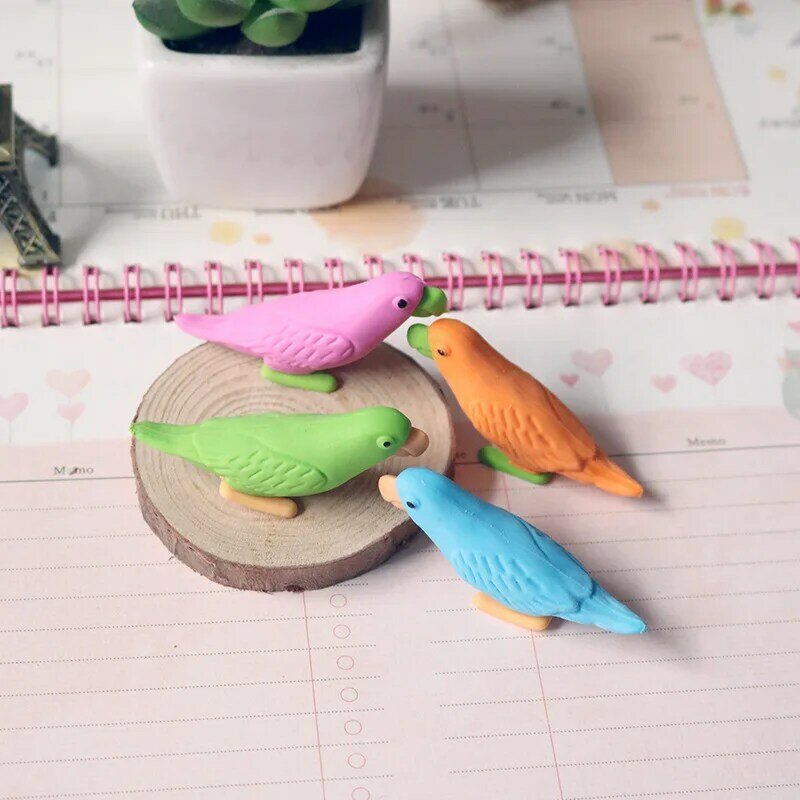 Kreatywna papuga z kreskówki zwierząt ptak gumka gumowe szkolne materiały papiernicze artykuły szkolne producent hurtowy