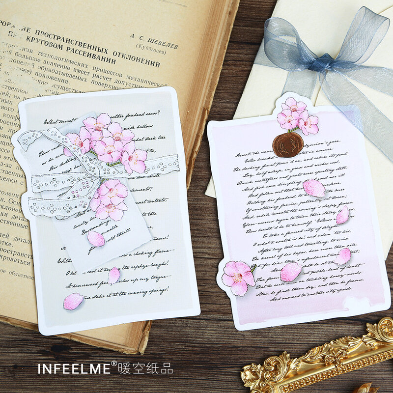 30 Sheets/Set fiori di Ciliegio intestata Cartolina/Cartolina D'auguri/Carta Messaggio/Compleanno Lettera Busta di Carta Regalo