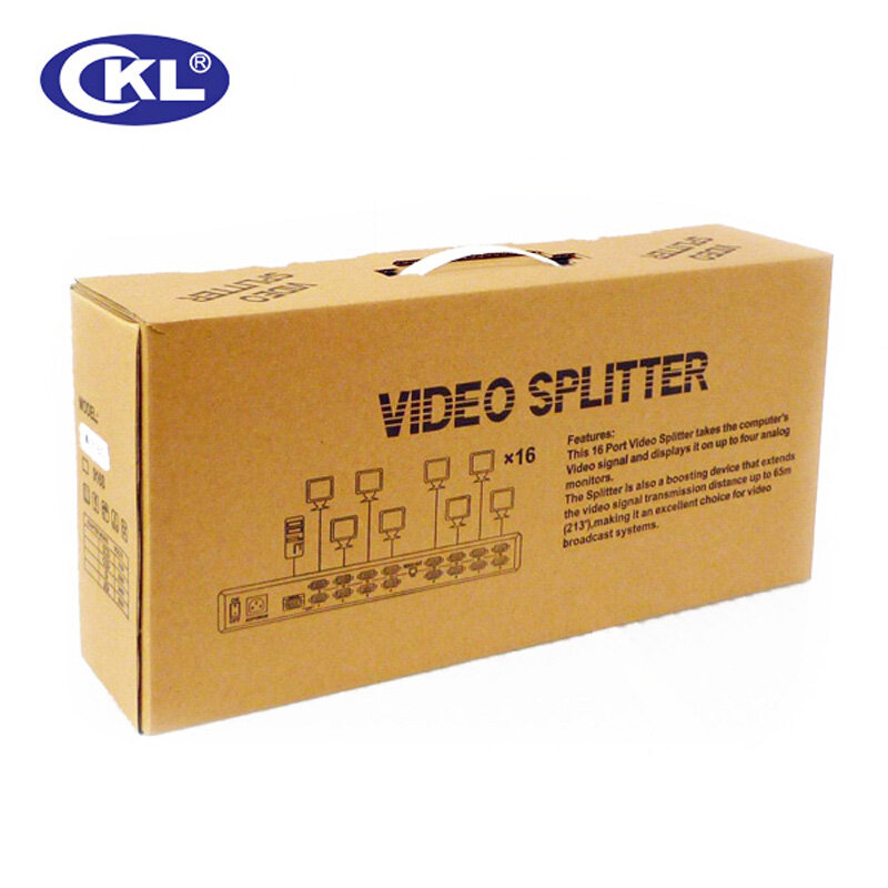 CKL-916B High Quality 16 port VGA Splitter 1 to 16 VGA Distribution for Projector,Display,TV support 450Mhz 2048*1536