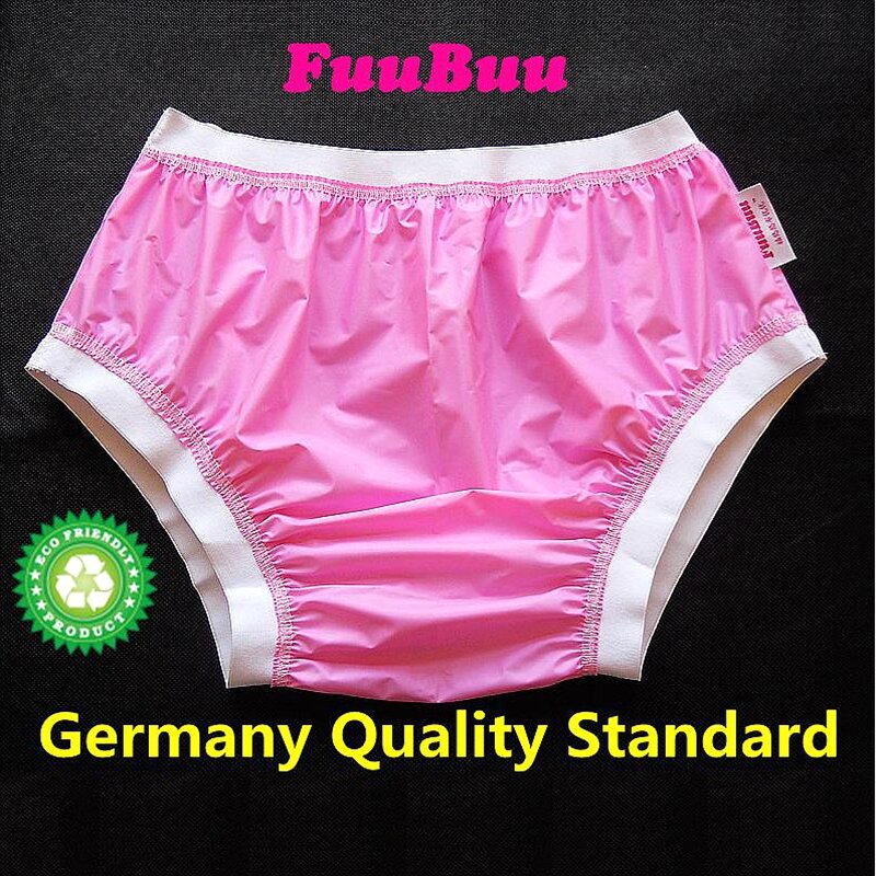 Calças plásticas para adultos, fraldas não descartáveis, calças elásticas largas, frete grátis, FUUBUU2207-PinkS, 1PC