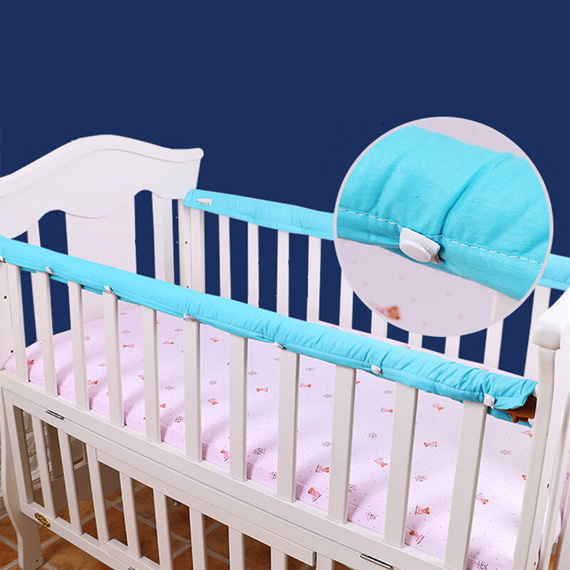 Protetor de berço de algodão grosso, 1 par de faixas de proteção para bebês recém-nascidos, 5 tamanhos