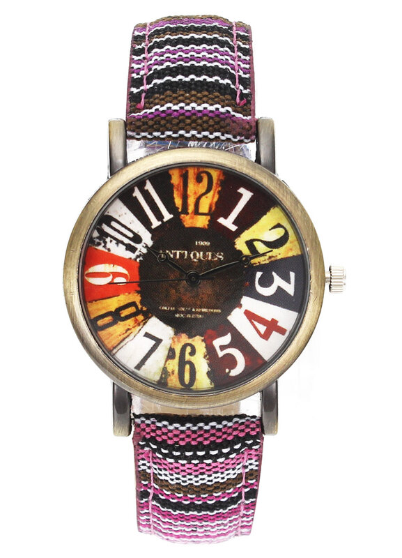 Vogue Film Patroon Trending Canvas Band Horloge 18Mm Mode Vrouwen Mannen Sport Horloges Relogio Feminino Masculino