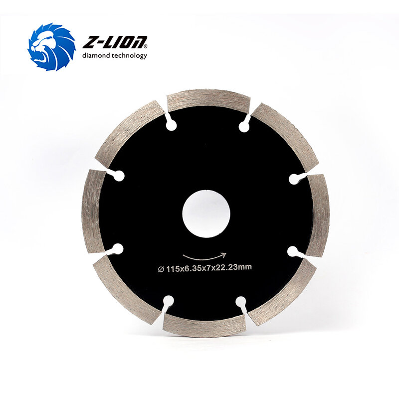 Z-LION 115mm 정력 점 다이아몬드 블레이드 6mm 두께 세그먼트 톱날을 콘크리트 그라인딩 디스크 스톤