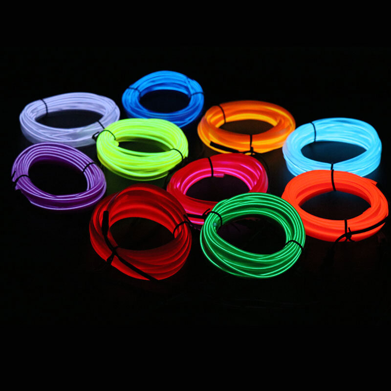12V Neon Light 8mm Sewing Edge EL Wire Led Dance Party Decor Car Lights Neon LED lamp Flexible  Rope Tube LED Waterproof Strip