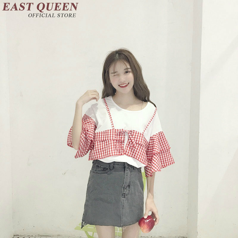 เกาหลีชุดนักเรียนสไตล์เกาหลีเสื้อผ้าผู้หญิงฤดูร้อน kawaii เสื้อผ้าสตรี tops 2018 NN0310 C