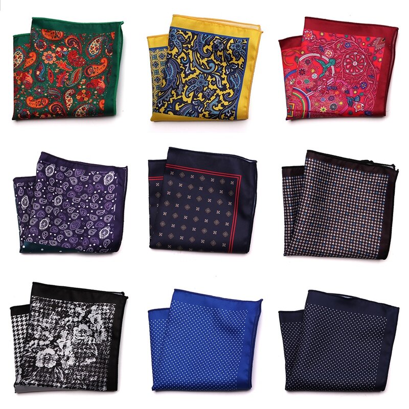 Alfaiate smith novo design de bolso quadrado, estampado com microfibra, lenço da moda com estampa de caxemira, ponto, paisley, floral, estilização, hanky