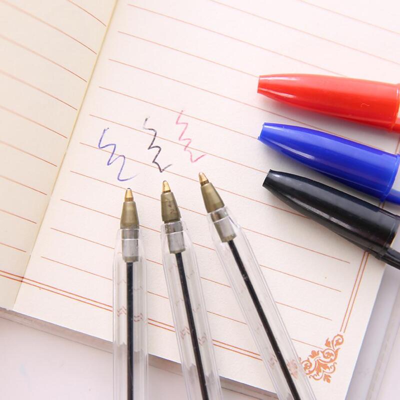 50 pces 1.0mm médio esferográfica canetas bola ponto biros vermelho azul preto aparência clássica perfeito para estudantes da escola r30
