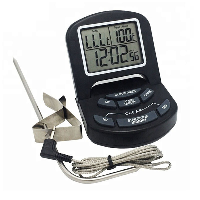 Цифровой термометр для барбекю, гриля, Кухонный Термометр для приготовления мяса, барбекю, конфет, молока, термометр с таймером, большой дис...