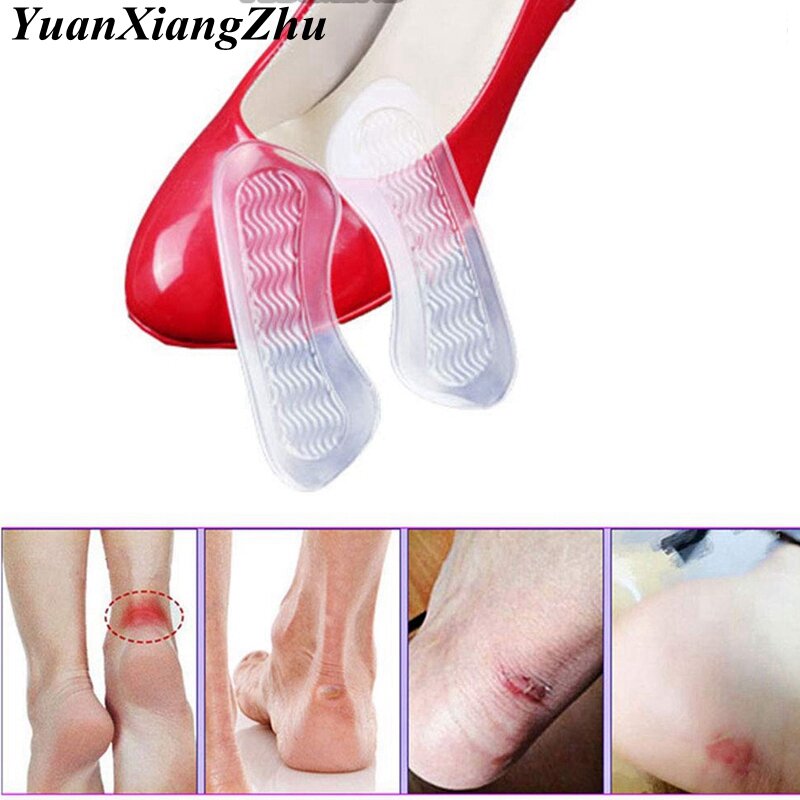 1 paio di inserti per tallone da donna in Gel di Silicone morbido protezione per piedi cura dei piedi inserti per scarpe sottopiede cuscino per piedi accessori per la cura HD-X