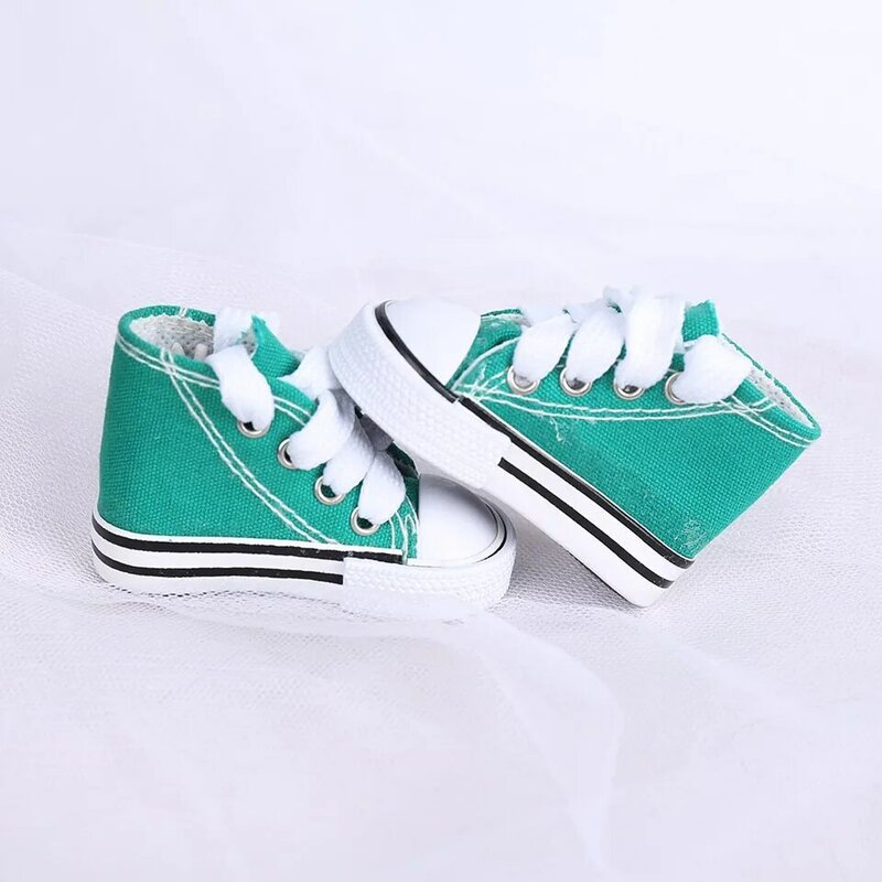 10 Color Assorted 7.5cm and 5cm Canvas Shoes For BJD Doll Fashion Mini Toy Shoes Sneaker Bjd Doll Shoes Doll Accessories