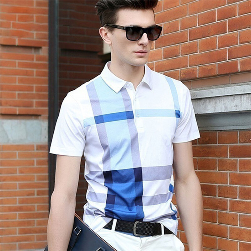 Zogga 2019 модная мужская рубашка поло с коротким рукавом Повседневная деловая рубашка поло мужская высококачественная одежда плюс размер XXXL р...