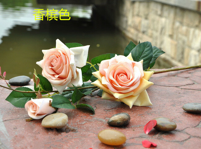 Outlet Pabrik] The Poligon Mawar Simulasi Bunga Pernikahan Bunga Buatan Simulasi Bunga Produsen Bergerak Dibuka Wit