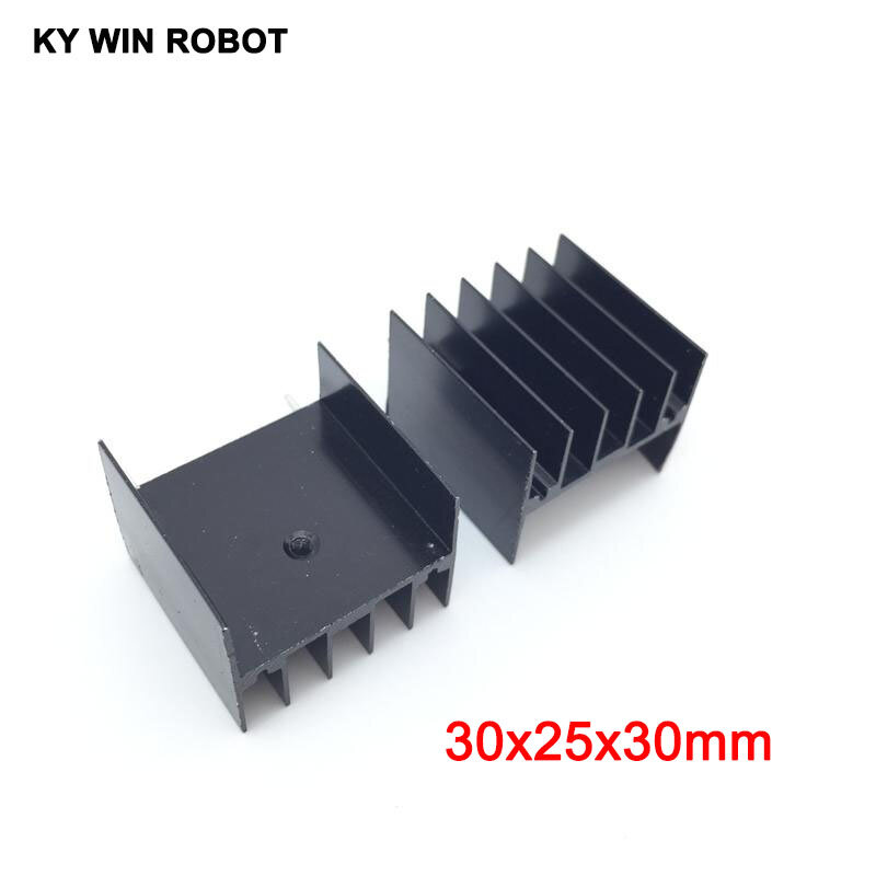 10 pz alluminio nero TO-220 30x25x30mm dissipatore di calore a 220 dissipatore di calore Transistor radiatore TO220 raffreddamento di raffreddamento 30*25*30MM con 2pin