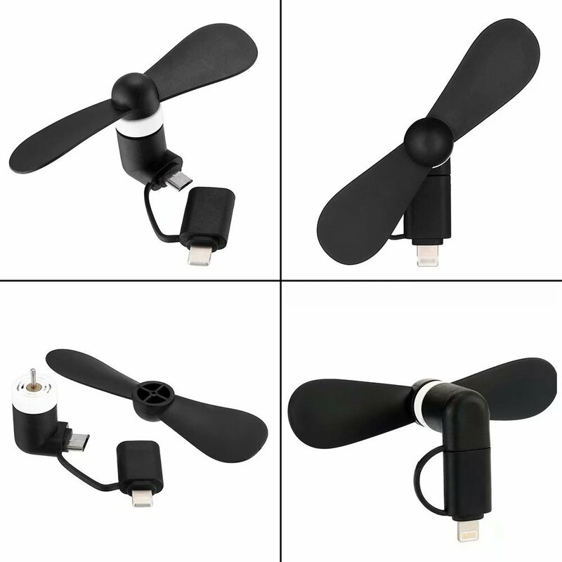 Portable 2 In 1 Mini soft phone Fan for Iphone Android Micro Hanldheld Cooling Cellphone Fan Cooler Mobile phone summer USB Fans