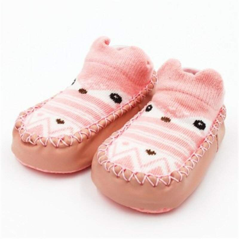 Novidade meias de bebê de algodão antiderrapantes sola macia respirável meias de bebê menina com solas de borracha botas infantis