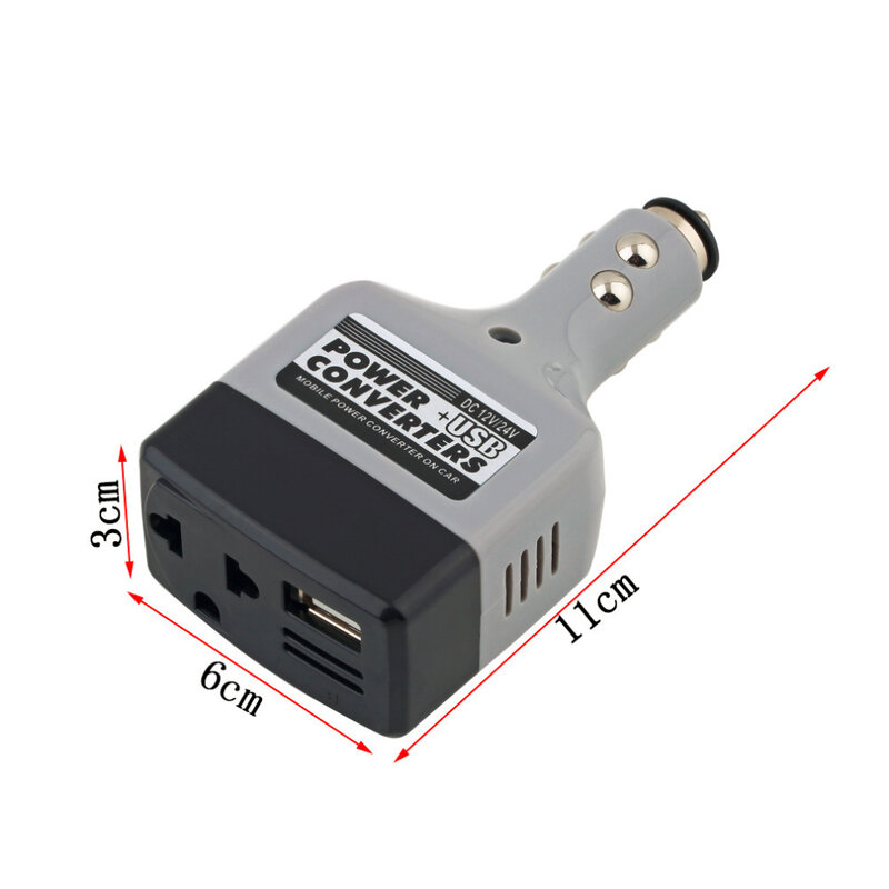 Зарядное устройство для инвертора с USB-зарядкой, 12 В постоянного тока в 220 В переменного тока, 1 шт.