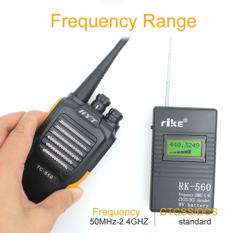 50MHz-2.4GHz المحمولة المحمولة عداد التردد RK560 DCS CTCSS راديو اختبار RK-560 تردد متر