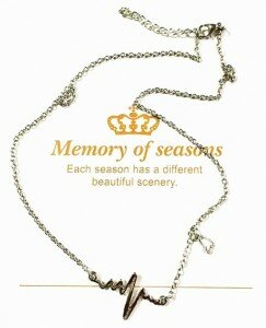 Ожерелье простое в форме волны и сердца для женщин, изящная подвеска с импульсом ЭКГ, молния, винтажные Женские ювелирные аксессуары
