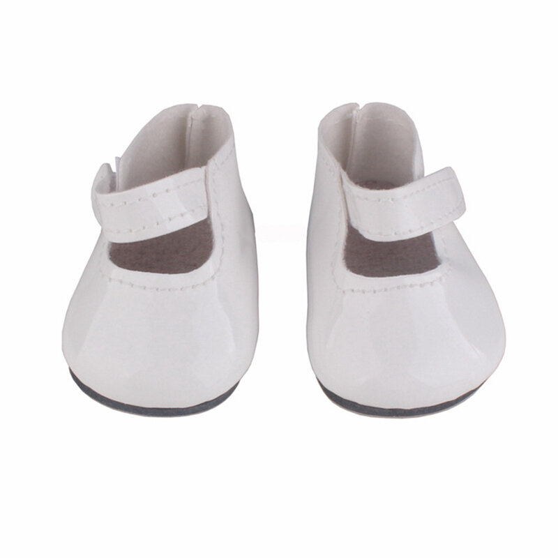 Zapatos para muñecas de 18 pulgadas, calzado pequeño y fresco de piel sintética americana, 43 cm, 7cm, blanco, para BJD blyth 1/3